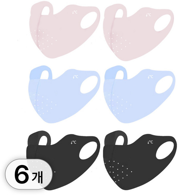 투데이리빙 6개 세트 자외선 차단 스포츠 골프 마스크 얼굴 햇빛 가리개 여름 쿨마스크, R98074A(A타입, 1세트, 혼합색상