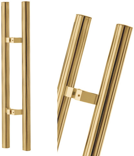 강화도어손잡이 TA138 골 골드 센터340x700x38mm 가마찌도어, 1개