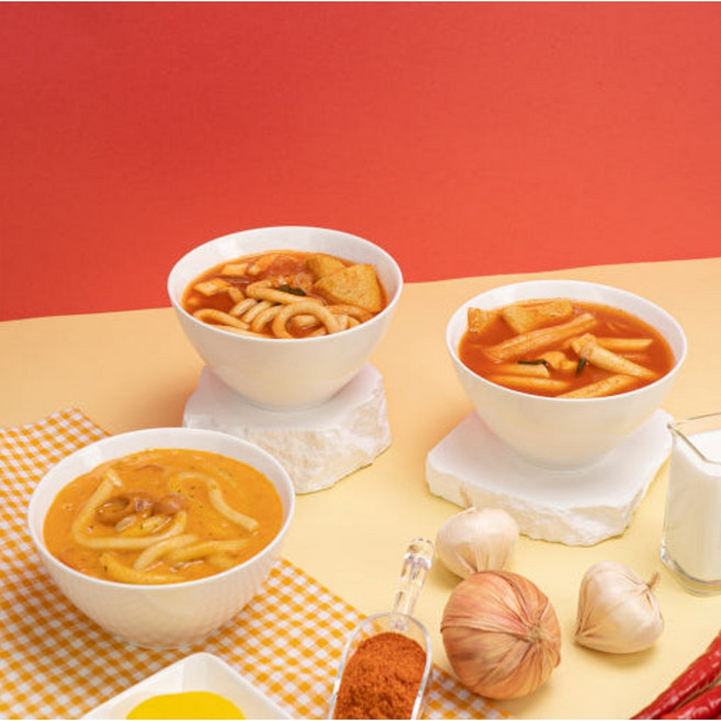 [동동소담] 떡볶이 3종세트 / 국물떡볶이 / 누들떡볶이 / 로제떡볶이, 1개, 1.235kg