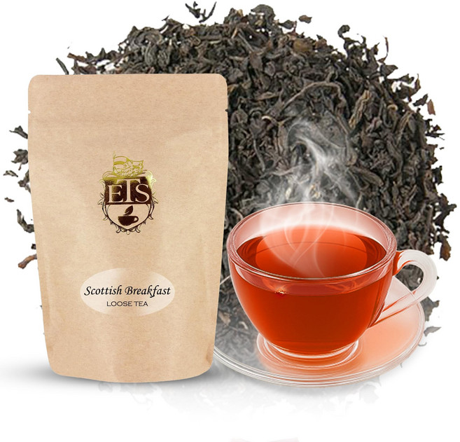 스코티시 브렉퍼스트 티 - 루즈 리프 - 453.6g Scottish Breakfast Tea - 16oz | Loose Leaf Black Tea Blend | Bold Full, 1개