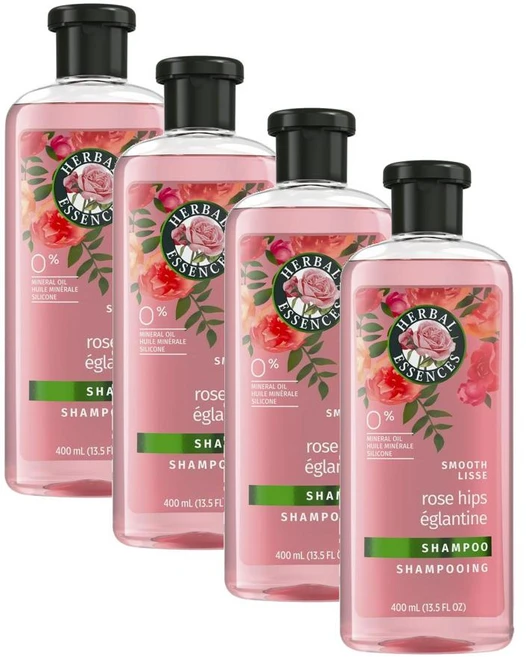 허벌 에센스 로즈 힙 스무스 샴푸 Herbal Essences Rose Hips Smooth Shampoo, 4개, 400ml - 쿠팡