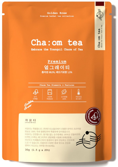 차옴티 얼그레이 티백, 1개, 20개입, 1.5g