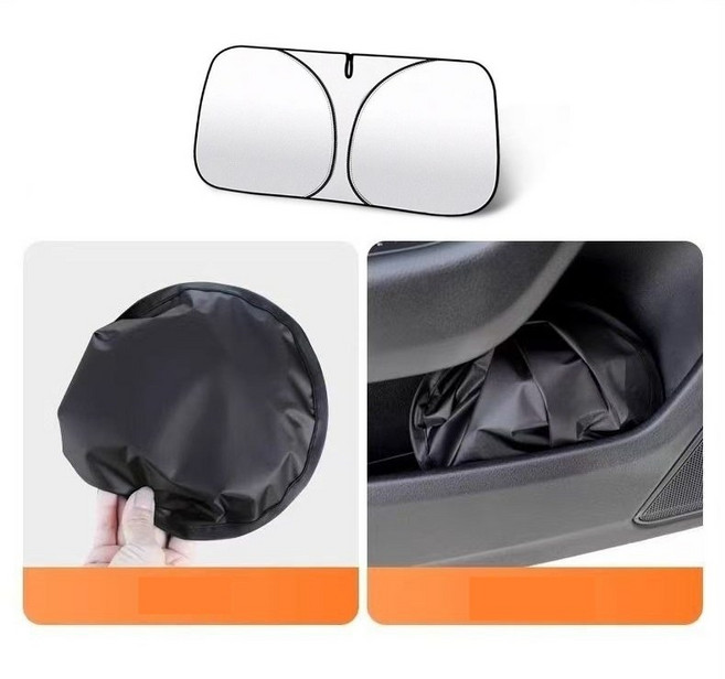 자동차 앞유리 햇빛가리개 단열커튼 얼음방패, 1개, 실버+블랙