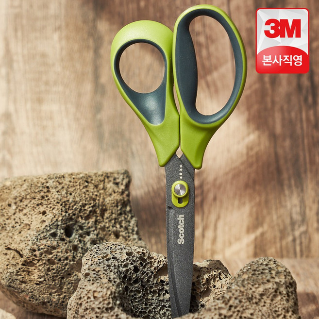 3M 스카치 논스틱 언박싱 가위 그린 택배박스 분리수거 칼가위 가정용