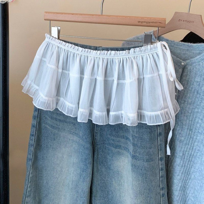 굿도우 레이어드 시스루 랩 스커트 힙커버