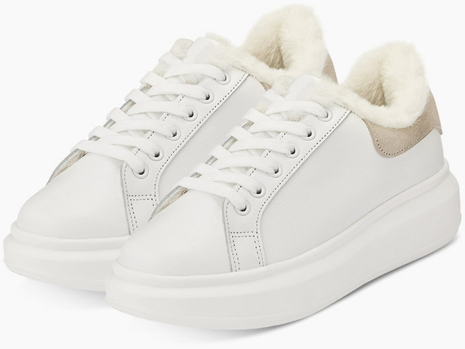 [스프리스] 여성 퍼스니커즈 방한화 겨울 털 스니커즈 운동화 쿠션 경량 따뜻한 운동화 따뜻한 패션 가볍고 편한 미끄럼방지 운동화