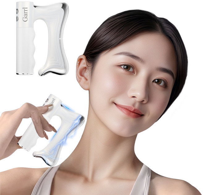 근막 저주파 마사지기 슬림 마사지기 근육괄사 안마기 미세전류 진동 온열, 화이트