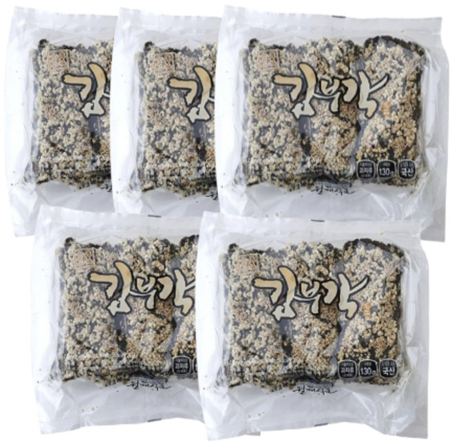 남원 월매식품 김부각 130g(12장) 5봉지 바삭바삭 고소한 영양반찬, 130g, 5개