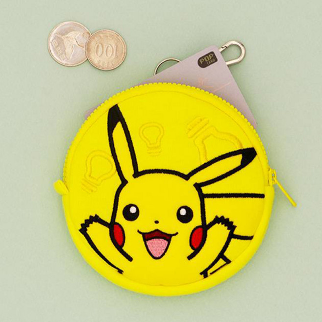 포켓몬스터 피카츄 꼬부기 이브이 파이리 이상해씨 인형 가방고리 와펜 필통 가방 동전지갑, 06.피카츄 원형동전지갑, 1개