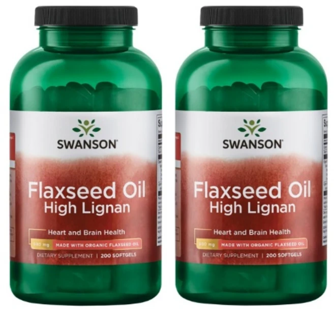 스완슨 Flaxseed Oil High Lignan 플랙시드 오일 하이 리그난 아마씨 980mg 200소프트겔, 2개, 196g - 쿠팡