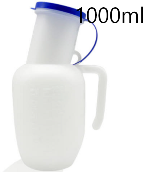 휴대용 소변통 간이소변기 환자 노인 손잡이 1000ml, 1개