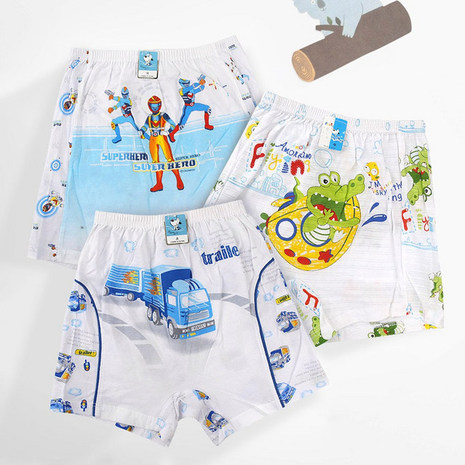 캐릭터 국산 남아 여아 공용 아동 순면 사각팬티 트렁크 5매 3세~12세