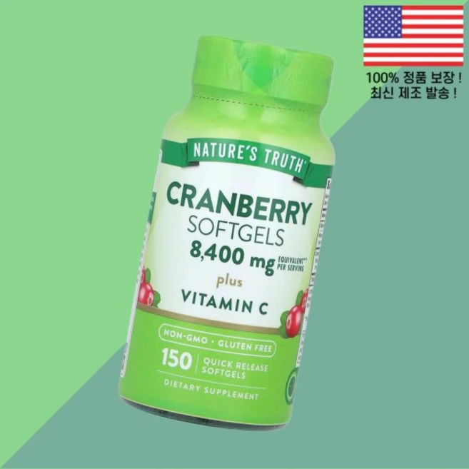 네이처스 트루스 크랜베리 소프트젤 캡슐 플러스 비타민C 비타민씨 비타민시 퀵 릴리스 150정 Nature's Truth Cranberry Softgels Plus Vitamin, 1 - 쿠팡