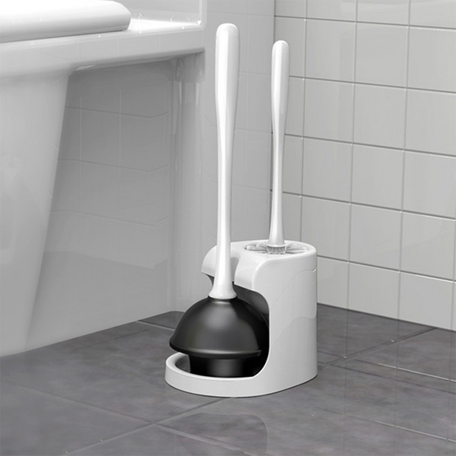 변기솔 뚫어뻥 변기클리너세트, 화이트