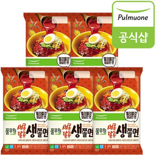 원하프비빔생쫄면460g풀무원-4개, 5개, 460g