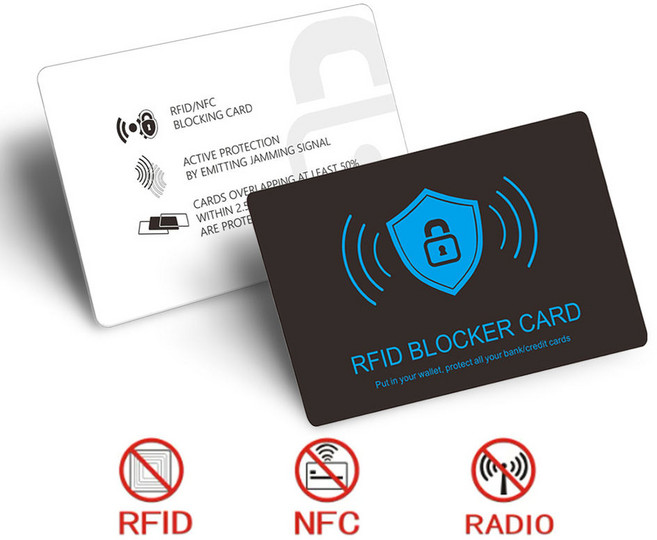 RFID 차단카드 카드정보보호 해킹방지 지갑 보안카드 전자파 차단, 2개, 블랙