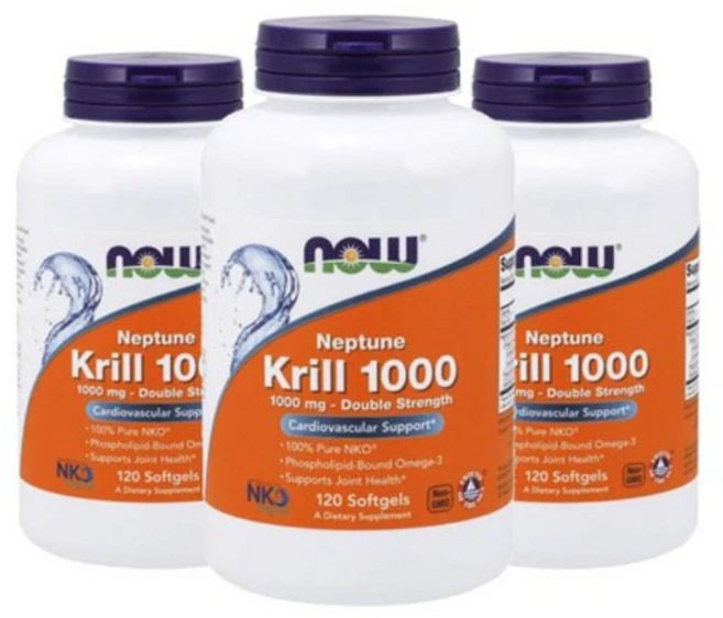 Now Foods 나우푸드 넵튠 크릴 오일 1000mg120정x3병 1629, 3개, 120정 - 쿠팡