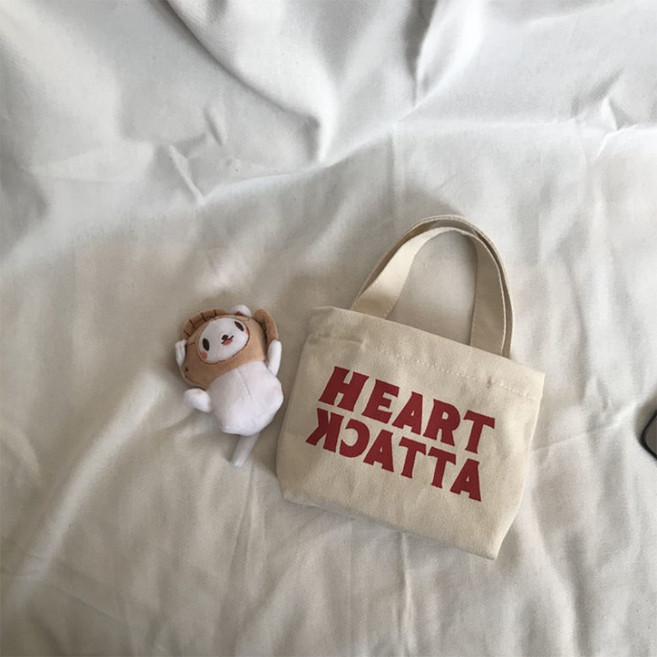 손목가방 미니 지퍼 에코백 토드백 보조가방 가벼운 에코백 손잡이 에코백