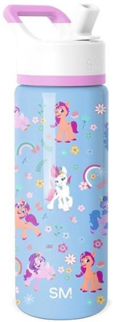 Simple Modern Kids Summit Water Bottle with Straw Lid | 14oz Insulated Stainless Steel Cup for Gir, My Little Pony: Garden of Rain