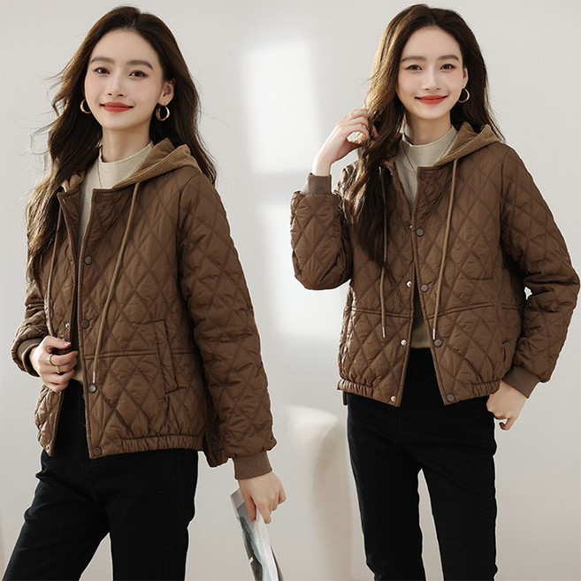 린보 여성 겨울 후드 경량패딩 슬림핏 이너자켓 따뜻한 겨울 데일리 패딩