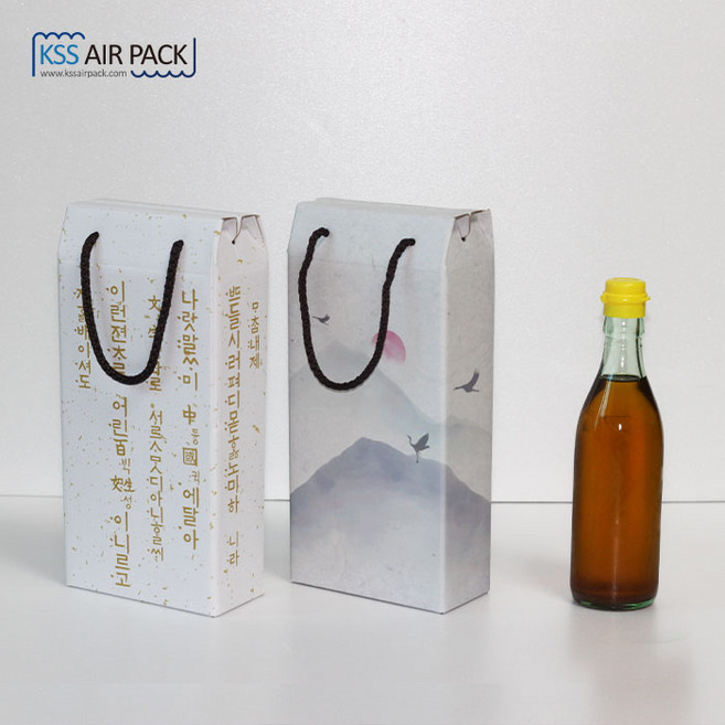 Kss에어팩 훈민정음 2구(20장) +무병장수 2구(20장) =( 혼합 40장 )( 하단접착 / 하단 원터치 조립 완성 ) 130x65x235mm 기름병 포장 프리미엄 고급 상자, 40개, 혼합색상