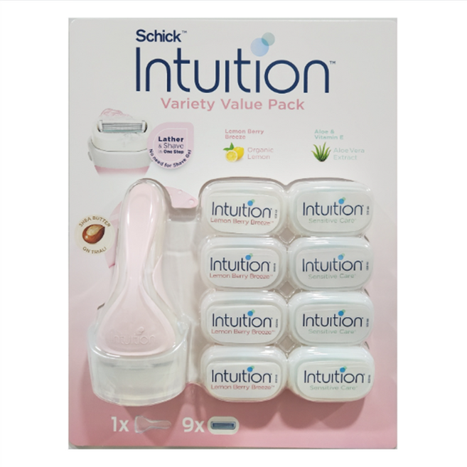 쉬크 인튜이션 스페셜 클럽팩 | 여성용 제모기 세트 ( 제모기1 + 리필9 ), 1개입, 1개
