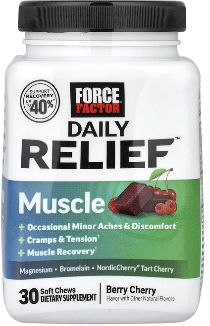 신상할인판매 Force Factor Daily Relief™ Muscles 베리 체리 소프트츄 30개 최저가격, ForceFactorDailyReliefMuscles베 - 쿠팡