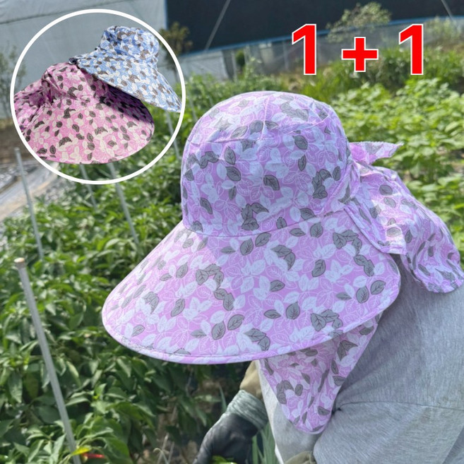 더픽미 밭일 농사 야외작업 썬캡 햇빛가리개 꽃무늬모자