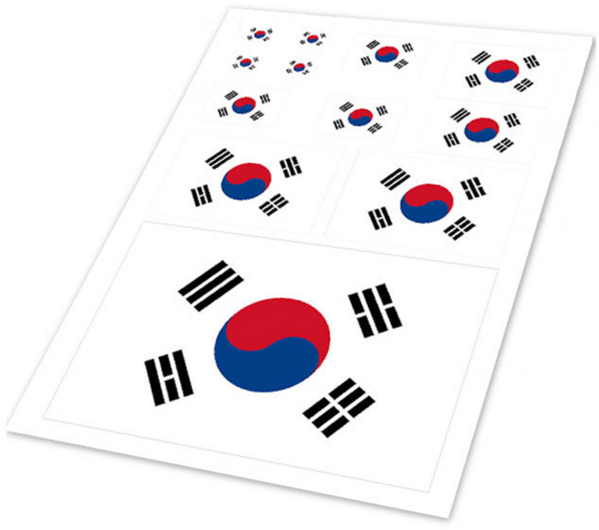 태극기 스티커 한국 국기 차량용 스티커 방수 12장, 1세트