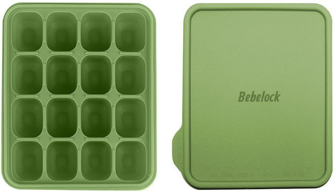 베베락 포네르 플래티넘 실리콘 큐브 1P(냉동보관용기_뚜껑포함 13.5cm X 15cm), 포네르 실리콘큐브(올리브1P)