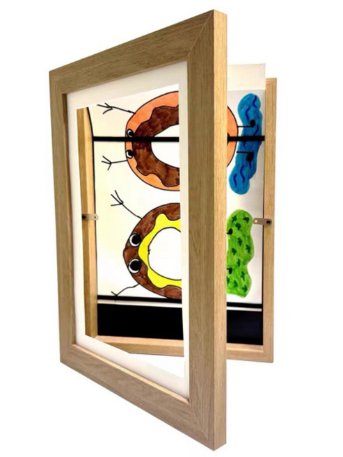 아트 프레임 전면 디스플레이 A4 개방 A3 잉 사진 그림 변경 가능한, [03] Wood Color Frame, [02] A3  30X42cm, 1개