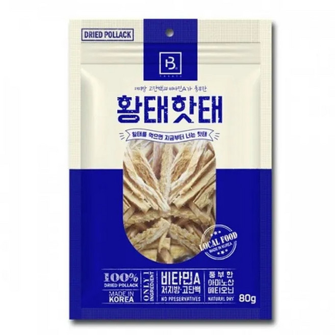 브리더랩 황태 핫태 국내산 강아지 수제간식 황태핫태 80g, 1개