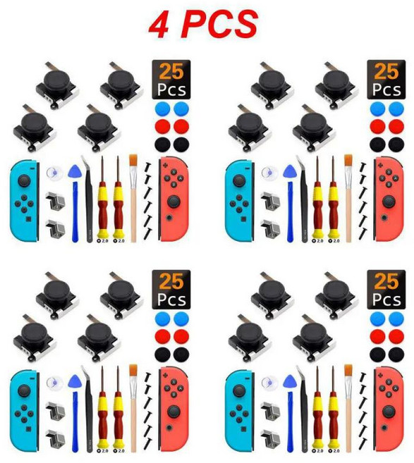 전투기 조이스틱Gulikit 홀 감지 조이스틱 교체용 드리프트 없는 전자기 스위치 및 OLED용 1 ~ 5 개, 없음, 9) Sty B 4pcs, 없음