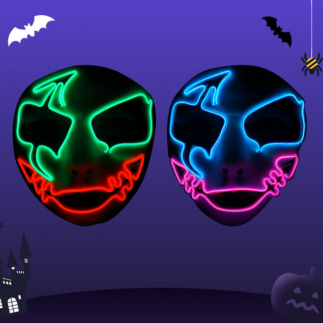 LED 파티가면 할로윈 벤덴타 해골 조커 가면 1개, 조커스타일 LED 가면