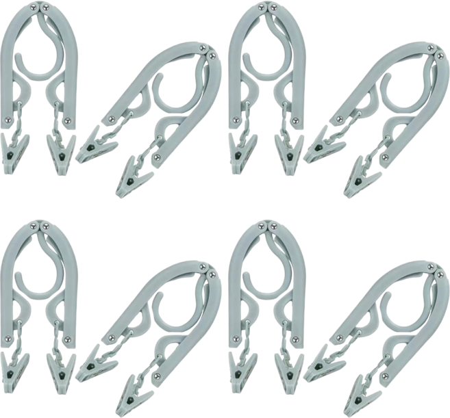 에이필미 여행용 접이식 미니 집게 옷걸이 4종, 블루, 8개