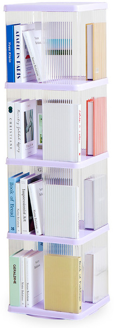 앤슬론 국내생산 몰리 회전 책장, 4단, 라일락