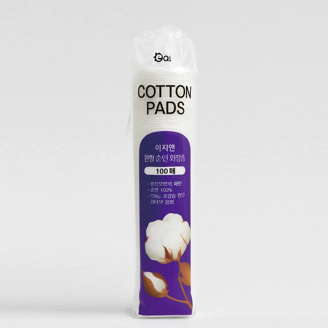 [이지앤] 원형 순면 코튼 패트 보플없는 화장솜, 10개, 100매입 - 쿠팡