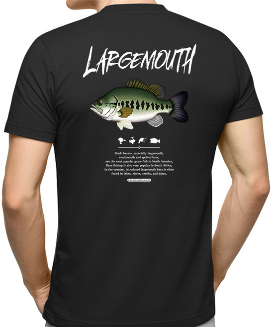 큰입배스 기능성 반팔 낚시티셔츠(블랙)