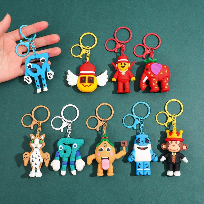 도원스타일 Roblox 브레인롯 훔치기 피규어 키링 9종 세트 가방 악세사리, 1세트, 9개