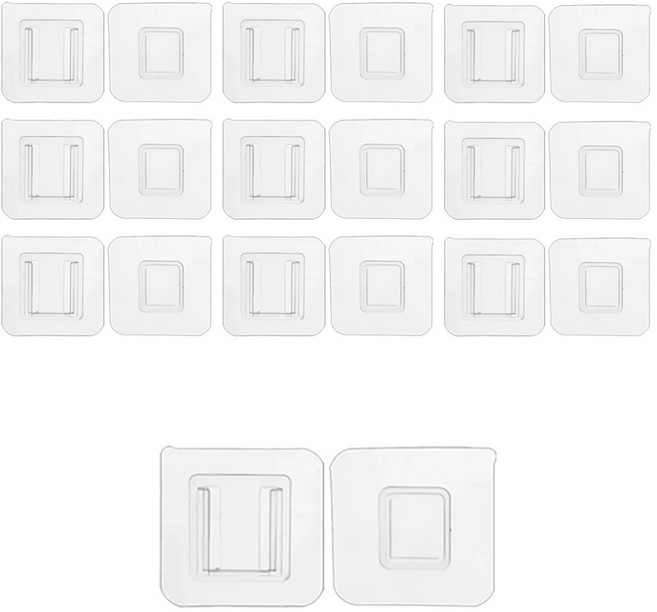 뽀아샵 무타공 투명 부착식 버클형 다용도 걸이 스티커 J-J007, 10개