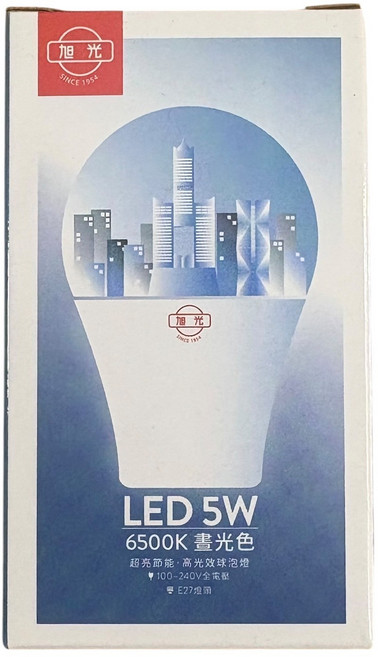 TAIWANLIGHTING旭光 LED燈泡 5W 全電壓E27燈座, 暖白色, 1個