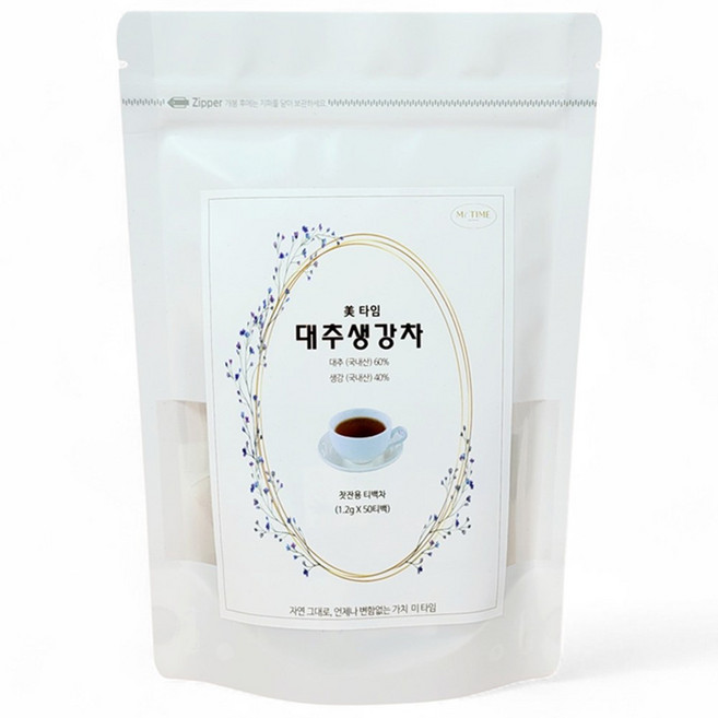 미타임 대추생강차 PLA 티백, 1개, 50개입, 1.2g
