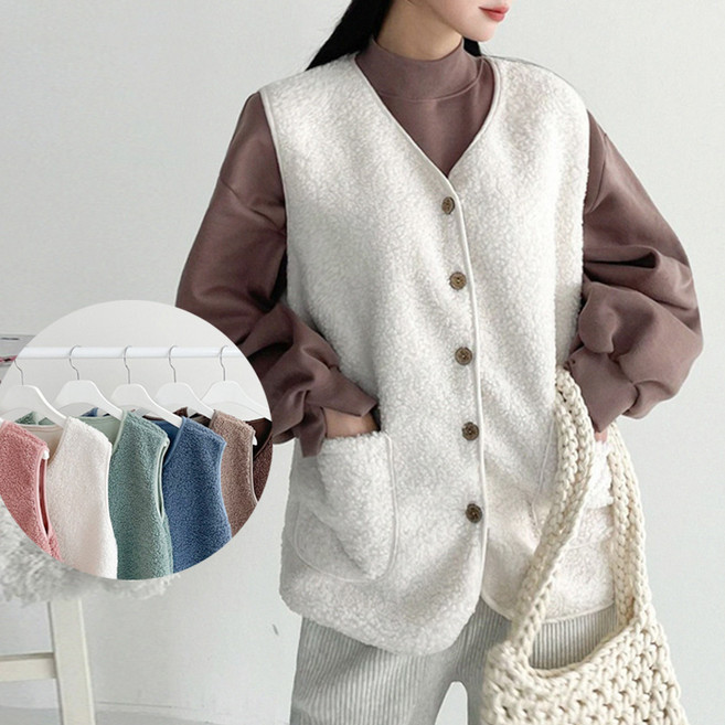 테디 양털 조끼 7color 한겨울 베스트 FREE~빅사이즈