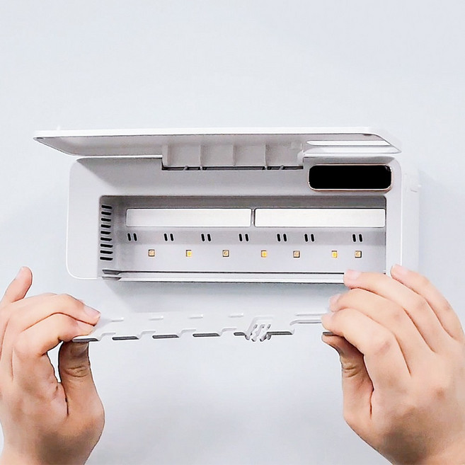 패키지 UVC 고온히팅 온열 바람건조 클린업 무선 가정용 칫솔 살균 건조기, ORM-5CU(밀키화이트), 1개