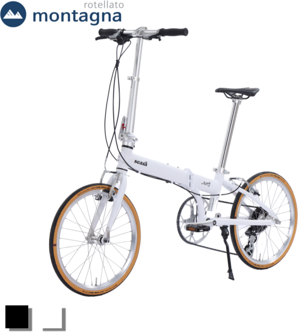 몬타그나 접이식 자전거 미니벨로 20인치 8단 슈발베 타이어 AVF8 CVF8, 화이트, 1개