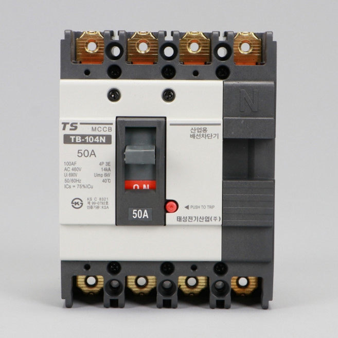 태성전기 배선용차단기 4P 3상4선식 50A 국내생산 KS인증, 1개