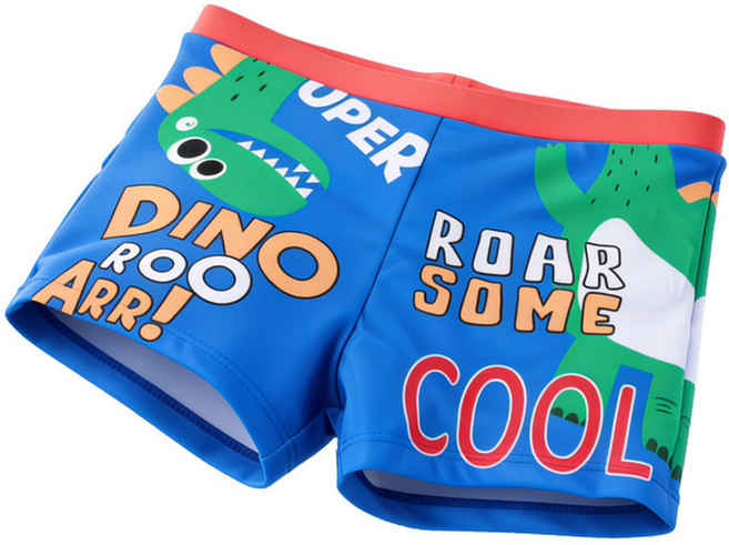 ibooooo 卡通兒童泳褲, 綠藍色001滌綸好料