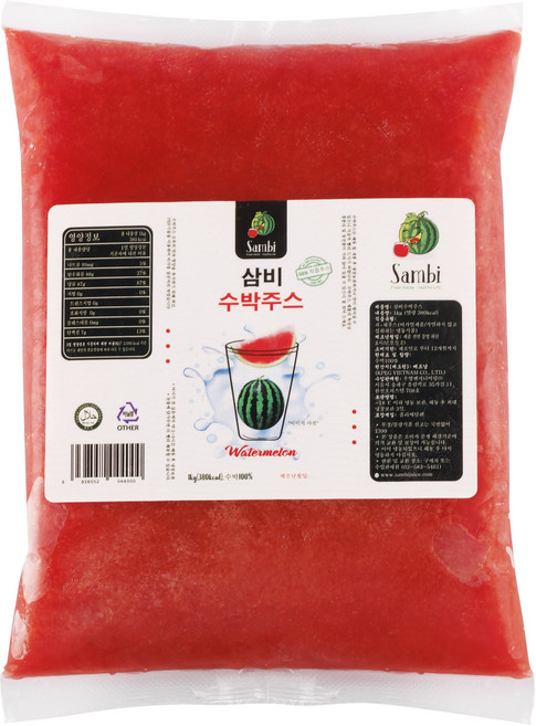 삼비주스 100% 착즙 리얼 수박주스 1kg, 10개