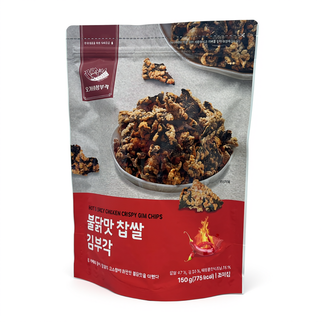 오가네 불닭맛 찹쌀 김부각 150g 전통수제 통찹쌀 해바라기유로 만든 부각, 1개