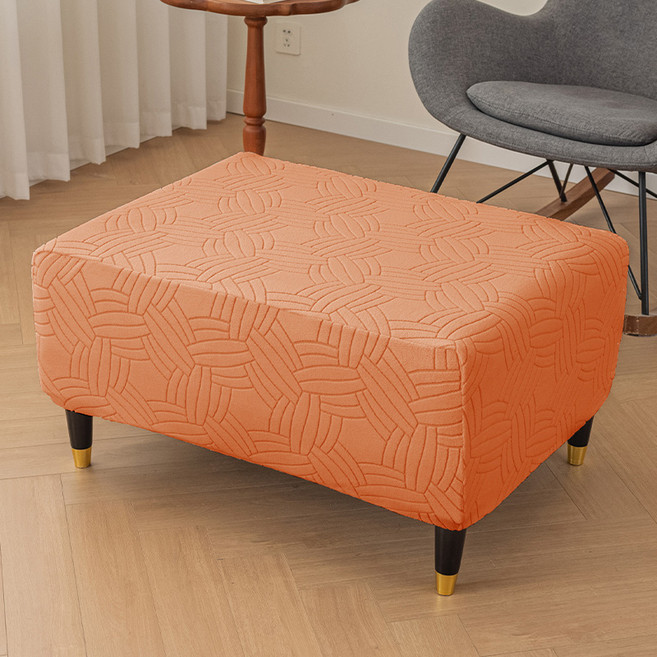 직사각형 자카드 스트레치 발받침 커버 범용 스텝 내구성이 뛰어난 가구 보호대 슬립 6 크기, 06 S, 04 orange, 1개